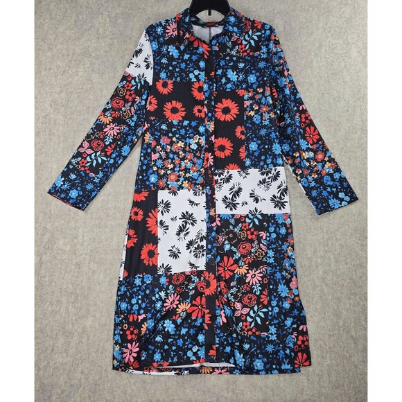 SHEIN Dresses & Skirts - Shein Womens Floral Button-Down Shirt Dress Multicolor Size M Polyester